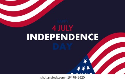 Background with flag for 4th of July USA Independence Day, vector art illustration.