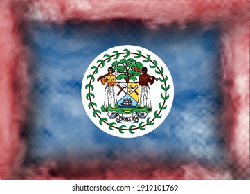 background of flag of belize smoke and clouds. Vector illustration