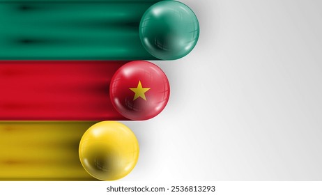 Bandeira de fundo do gráfico e da etiqueta de Camarões. Elemento de impacto para o uso que você deseja fazer dele.