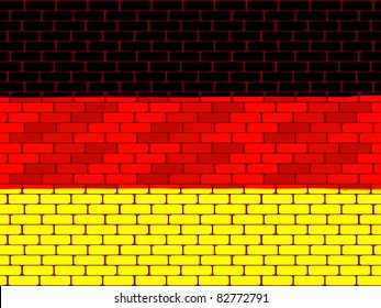 Background a flag of Germany on a brick wall in a vector
