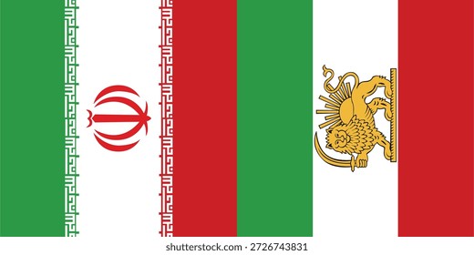 Hintergrundflagge von Iran und Flagge von Persien Iran