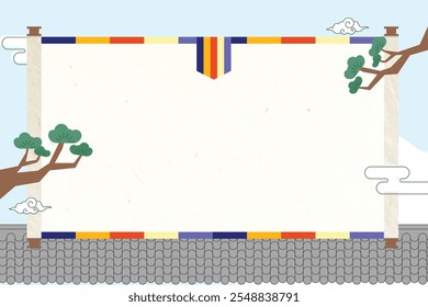 background with flag korea traditional holiday chuseok seolal