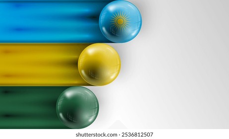 Bandeira de fundo do gráfico e etiqueta Ruanda. Elemento de impacto para o uso que você deseja fazer dele.