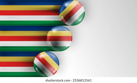 Bandera de fondo de Seychelles gráfico y etiqueta. Elemento de impacto para el uso que desea hacer de él.