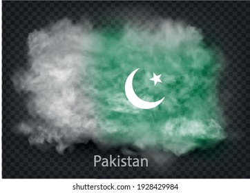 background of flag of smoke and clouds. Vector illustration