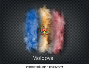 background of flag of smoke and clouds. Vector illustration