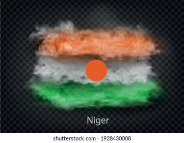 background of flag of smoke and clouds. Vector illustration