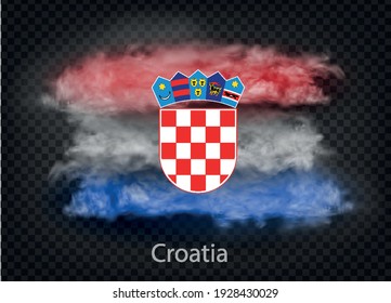 background of flag of smoke and clouds. Vector illustration