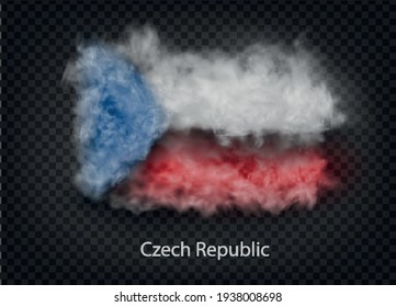 background of flag of smoke and clouds. Vector illustration