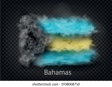 background of flag of smoke and clouds. Vector illustration