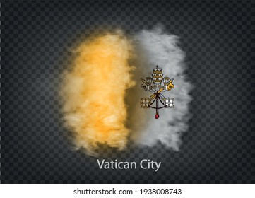 background of flag of smoke and clouds. Vector illustration