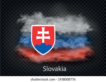 background of flag of smoke and clouds. Vector illustration
