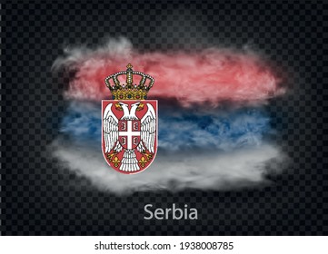 background of flag of smoke and clouds. Vector illustration