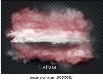 background of flag of smoke and clouds. Vector illustration