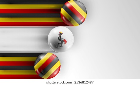 Background flag of Uganda graphic and label. Element of impact for the use you want to make of it.