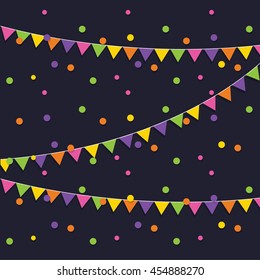 background with flags and confetti