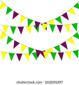 Background of flags for the holiday of Mardi Gras
