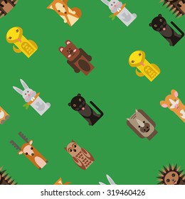 Background with flat animals toys