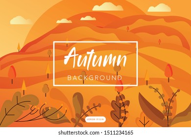 Background of flat autumn landscape.