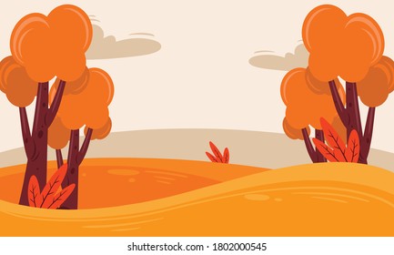 Background of flat autumn landscape