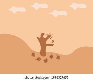 Background of flat autumn landscape