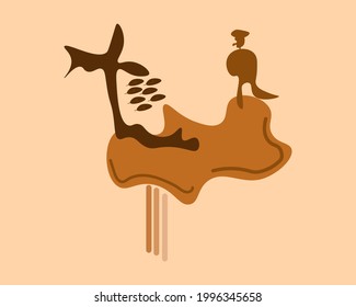 Background of flat autumn. vector illustration