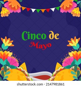 Background Flat Cinco De Mayo Mexican festival holiday