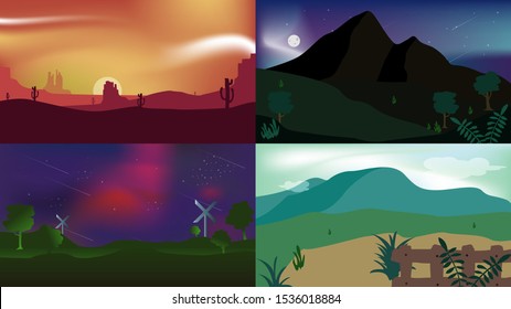 Background flat design with smooth gradient color.
Vector modern set of flat design design template. 