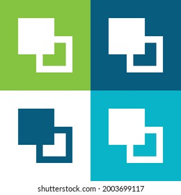 Fondo Plano de cuatro colores conjunto de iconos mínimo