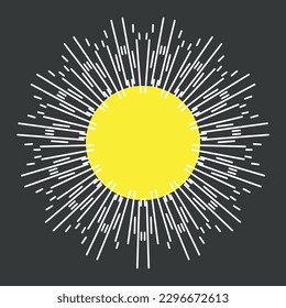 background with flat sun rays