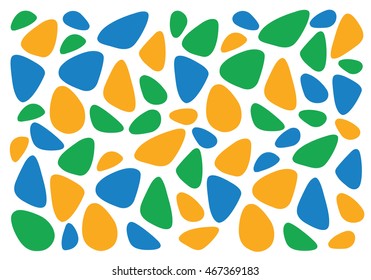 Background Flat Vector Illustration. Blue Orange Green Colors