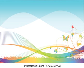 BACKGROUND FLORAL COLOR HIGH VECTOR