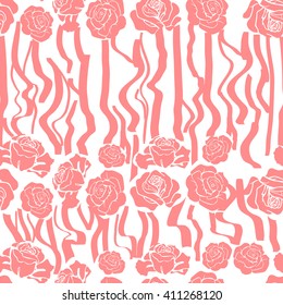 background floral design , beautiful pattern vector illustration seamless. Pink flowers on a white background, Pink color