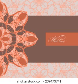  Background with floral design for greeting card