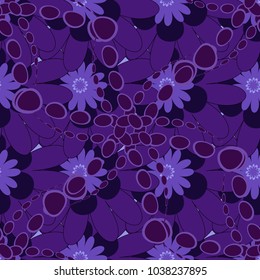 Background floral design for wedding, engagement, cosmetics, perfume, beauty products. Best for wrapping paper. Vector seamless pattern with abstract brown, black and violet flowers.