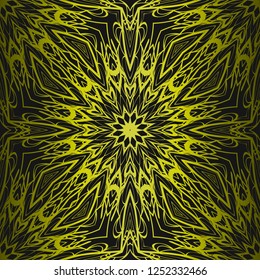 Background, Floral Geometric Seamless Pattern . Vector Illustration. For Design, Fashion, Print, Interior. Glow color.