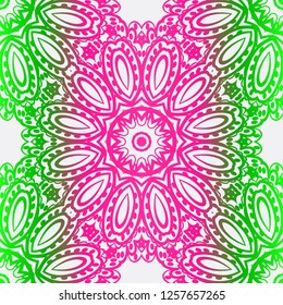 Background, Floral Geometric Seamless Pattern . Vector Illustration. For Design, Fashion, Print, Interior. Glow color.