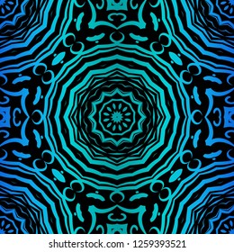 Background, Floral Geometric Seamless Pattern . Vector Illustration. For Design, Fashion, Print, Interior. Glow color.