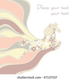 Background with floral horse