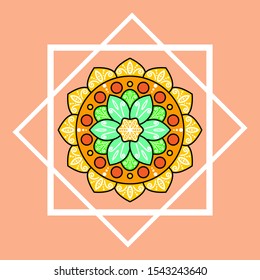 background with floral mandala patterns,  colorful