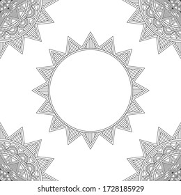Background with floral mandalas, coloring book, vector illustration