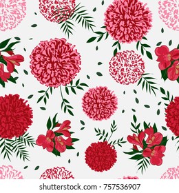 background floral pattern with dahlias
