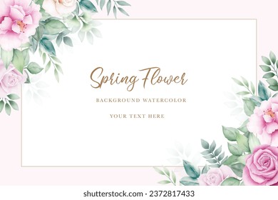  Background floral rose frame flower soft watercolor  