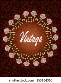  Background with a floral round frame. For your text