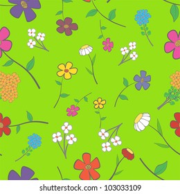 Background - floral seamless with a variety of flowers