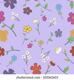 Background - floral seamless with a variety of flowers