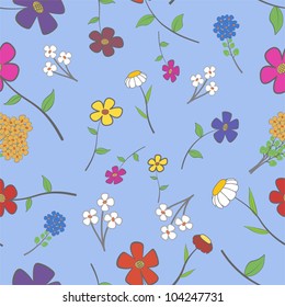 Background - floral seamless with a variety of flowers
