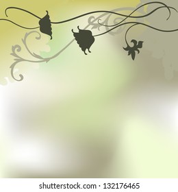 Background with floral, vector illustration