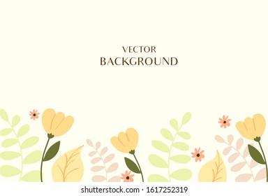 background floral with yellow flowers vector.