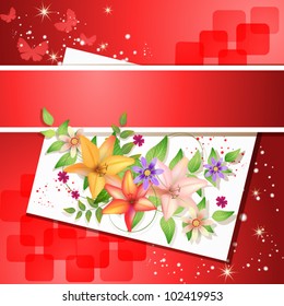 Background with flower and beautiful decoration